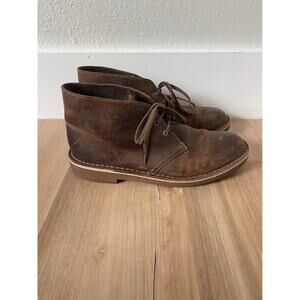 Clarks Boots Mens 8.5 M Bushacre II Beeswax Chukka Brown Ankle Top 26082286